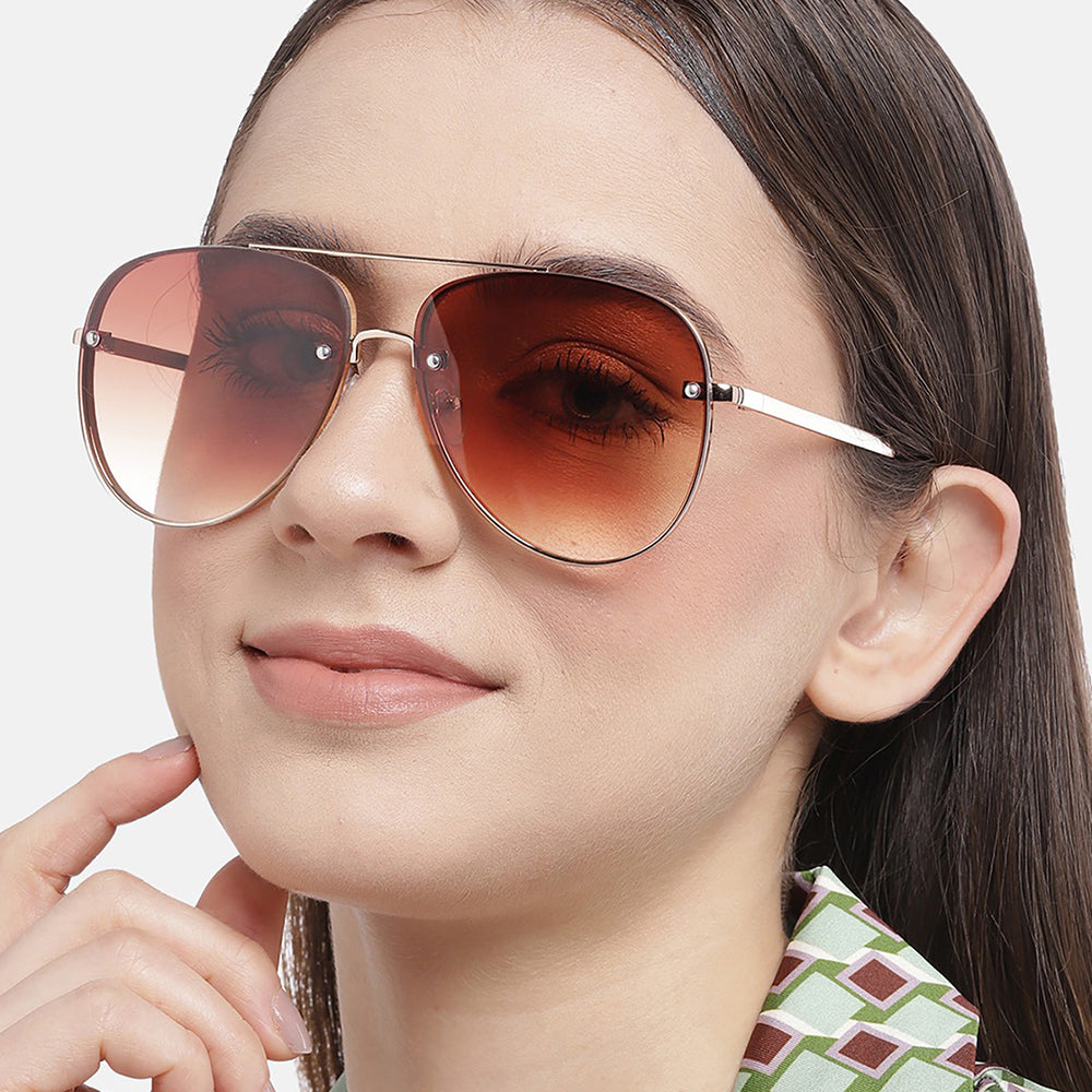Buy Half Frame Green Aviator Sunglasses Online - Accessorize India